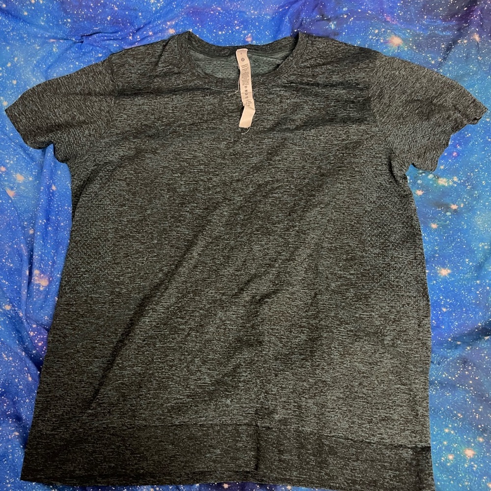 Lululemon Swiftly Breathe Relaxed-Fit Short Sleeve Shirt size 10 green/black